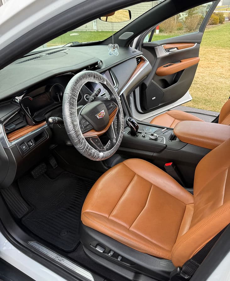 Restored vehicle cabin after interior detailing